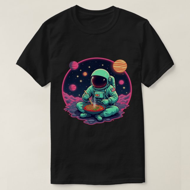"Astronaut Ramen Noodle - Fun Space Graphic T-Shirt (Design vorne)