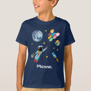 Astronaut-Regenbogen-Raketenname T-Shirt