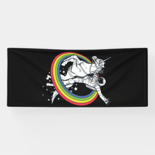 Astronaut reitet auf Einhorn  Banner