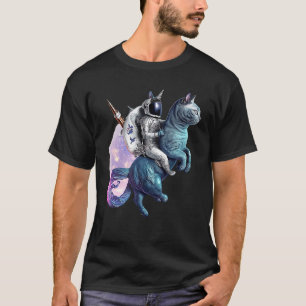 Astronaut reitet Einhornkatze im Weltraum T-Shirt