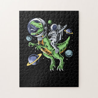 Astronaut Riding T-Rex Dinosaur Astro T-Rex Space Puzzle