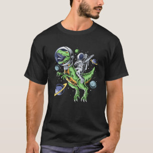 Astronaut Riding T-Rex Dinosaur Astro T-Rex Space T-Shirt