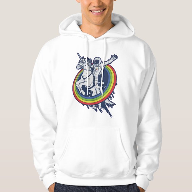 Astronaut Riding Unicorn Hoodie (Vorderseite)