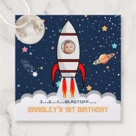 Astronaut Rocket Outer Space 1. Geburtstag Foto Geschenkanhänger