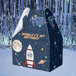 Astronaut Rocket Outer Space 1. Geburtstag Party Geschenkschachtel