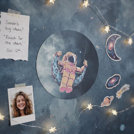 Astronaut Runder Aufkleber