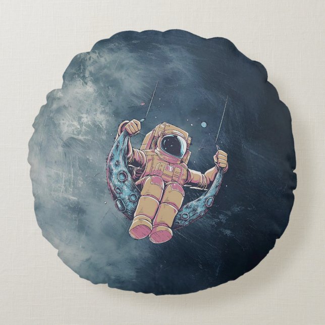 Astronaut Rundes Kissen (Vorderseite)