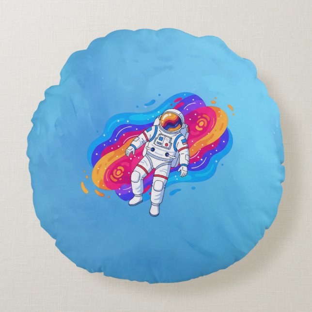 Astronaut Rundes Kissen (Vorderseite)