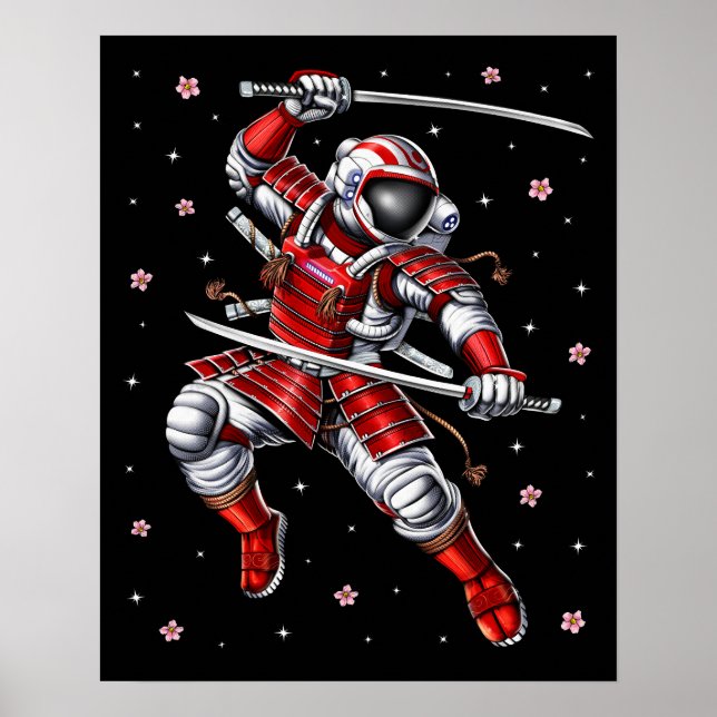 Astronaut Samurai Warrior Poster (Vorne)