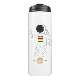 Astronaut Saturn Thermosbecher