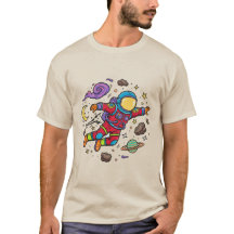 Astronaut Schwebende Galaxie Nebel Sterne T-Shirt