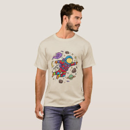 Astronaut Schwebende Galaxie Nebel Sterne T-Shirt