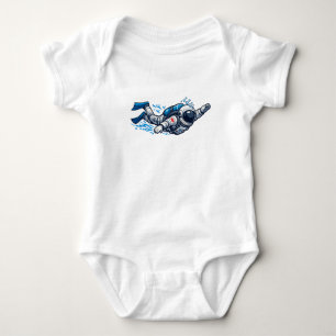 Astronaut Schwimmen Baby Strampler