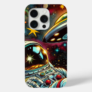 Astronaut schwimmt im Weltraum mit einem UFO Kunst Case-Mate iPhone Hülle