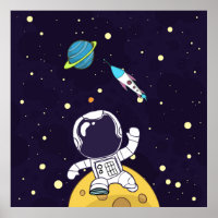 Astronaut schwimmt im Weltraum