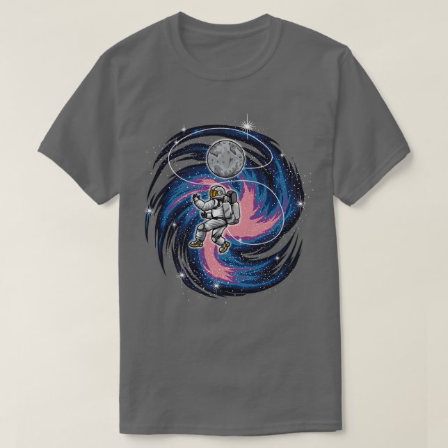 Astronaut schwimmt im Weltraumraum Galaxy T-Shirt (Design vorne)