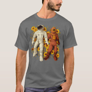 Astronaut Scuba Diving Holding Hand von Tobe Fonse T-Shirt