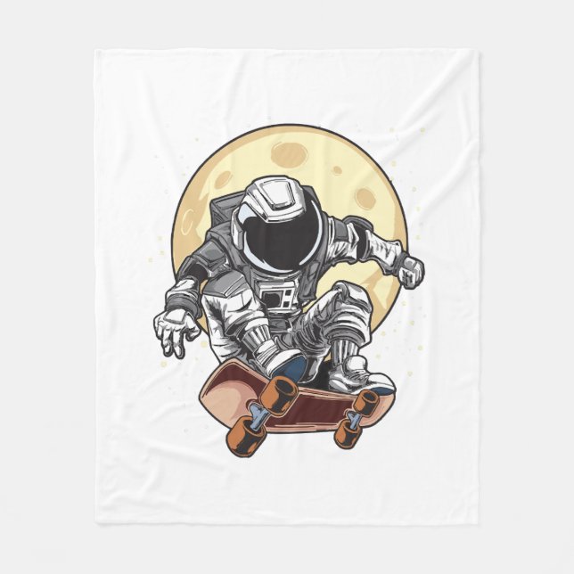 Astronaut-Skate Fleecedecke (Vorderseite)
