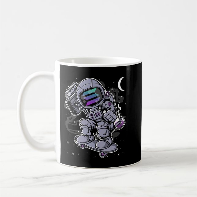 Astronaut Skate Solana SOL Krypto-Münzkabine Kaffeetasse (Links)