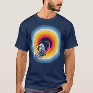Astronaut Skateboard In Galay Skate Rainbow Skateb T-Shirt