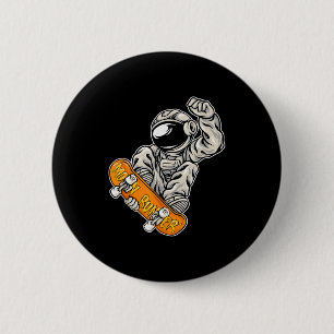 Astronaut Skateboarder, Skateboarding-Fan, Astro Button
