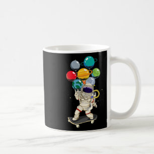 Astronaut Skateboarding Kinder Lloon Planeten Welt Kaffeetasse