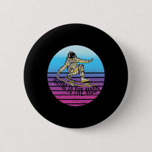 Astronaut Skateboarding Weltraum Trick Motion Futu Button