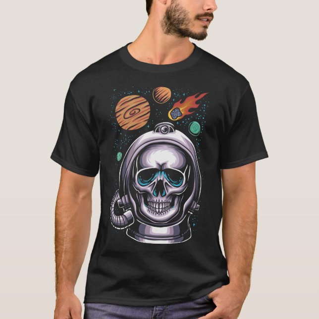 Astronaut Skull Helm Space T-Shirt (Vorderseite)