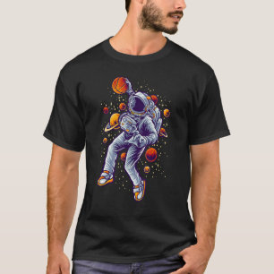 Astronaut Slam Dunk Basketball Weltraum T-Shirt