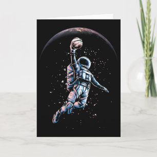 Astronaut Slam Dunk Weltraum-T-Shirt Skelett Liebh Karte