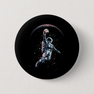 Astronaut Slam Dunk Weltraum-Tee Sketll Liebhaber Button