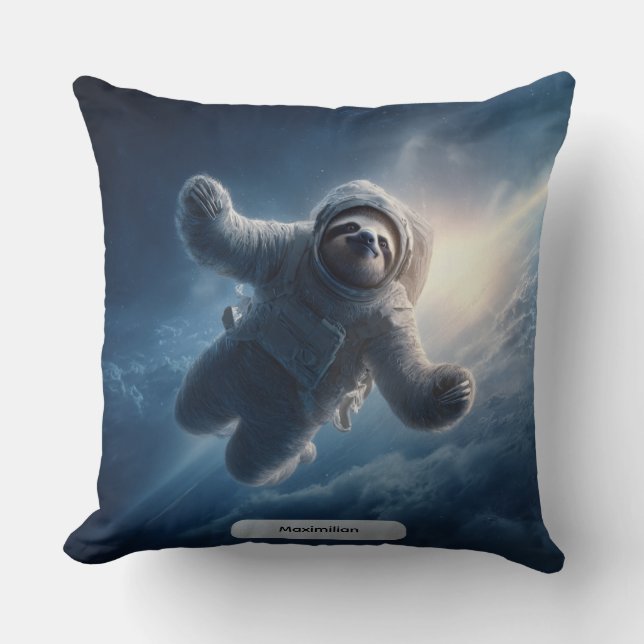 Astronaut Sloth Space Surreal Animal Personalized  Kissen (Vorderseite)