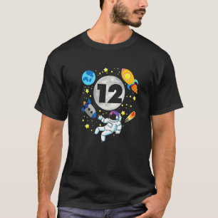 Astronaut Space 12th Bday 12 Years Old Bday Boy T-Shirt