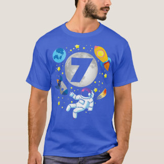 Astronaut Space 7th Bday 7 Years Old Bday Boy T-Shirt