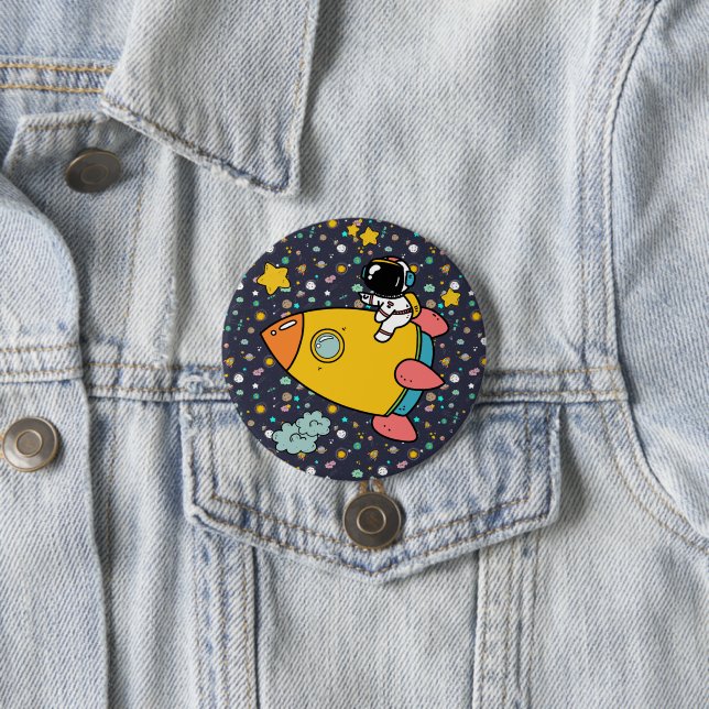 Astronaut Space Cartoon Button (Beispiel)