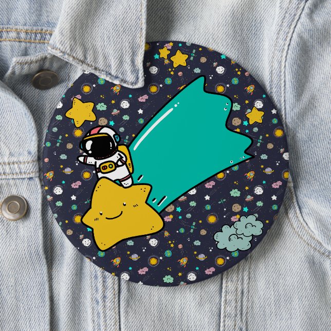 Astronaut Space Cartoon Button (Beispiel)