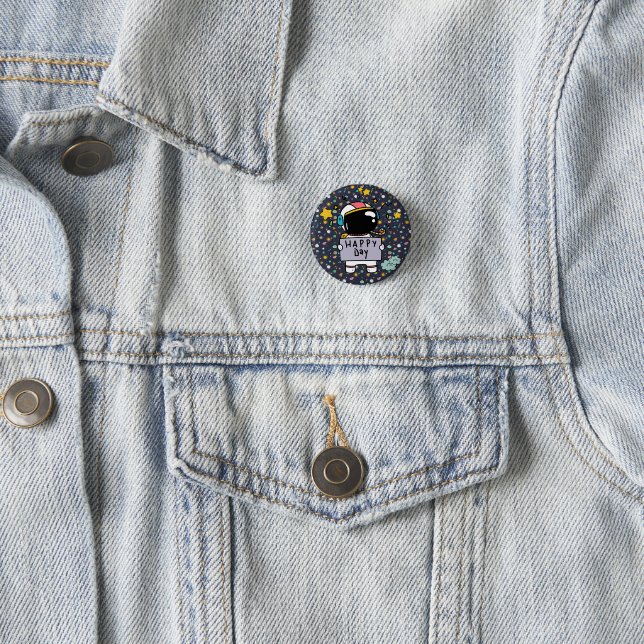 Astronaut Space Cartoon Button (Beispiel)