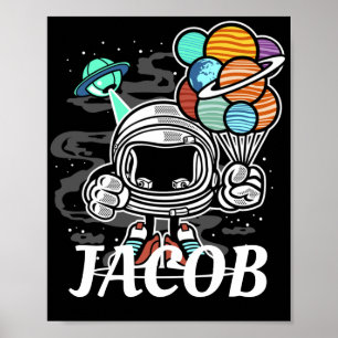 ASTRONAUT Space Cartoon individuell einstellbar Poster