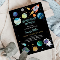 Astronaut Space Countdown hat mit Babydusche begon