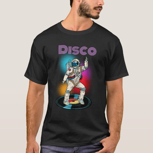 Astronaut Space Disco Dancing Novelty Graphic Cool T-Shirt (Vorderseite)