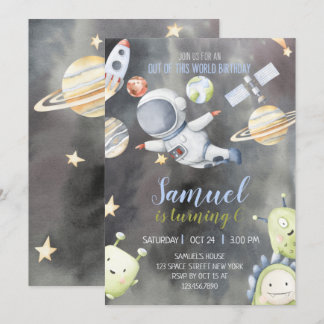 Astronaut Space Einladung zum Geburtstag