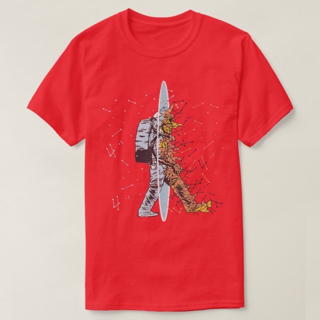 Astronaut Space Floating Moon Mars Planets T - Shi T-Shirt (Design vorne)