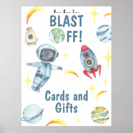 Astronaut Space Geburtstagsparty Cards & Geschenke Poster