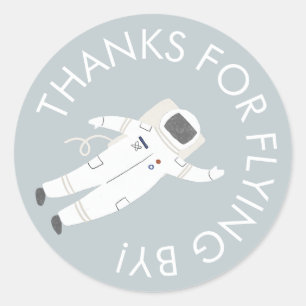 Astronaut Space Party Vielen Dank für Ihre Unterst Runder Aufkleber