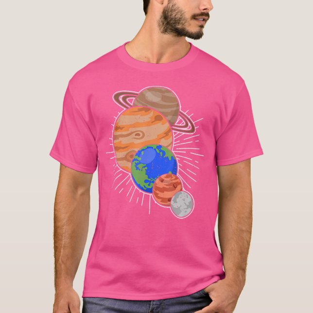 Astronaut Space Travel Planets Astronomie T-Shirt (Vorderseite)