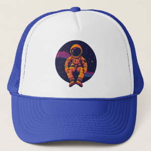 Astronaut Space Trucker Hut – Retro Kosmisches Gra Truckerkappe
