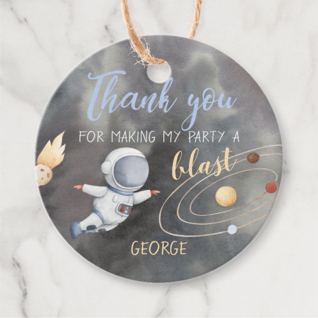 Astronaut Space Vielen Dank Tag Geschenkanhänger (Vorderseite)