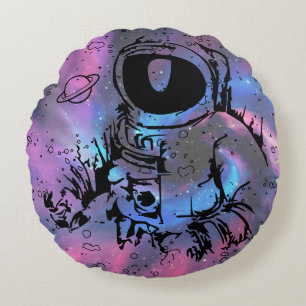 Astronaut Spaceman Galaxie Rundkissen Rundes Kissen