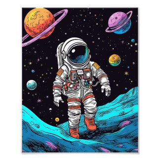 Astronaut spendet Kinder Moon Landung Fotodruck
