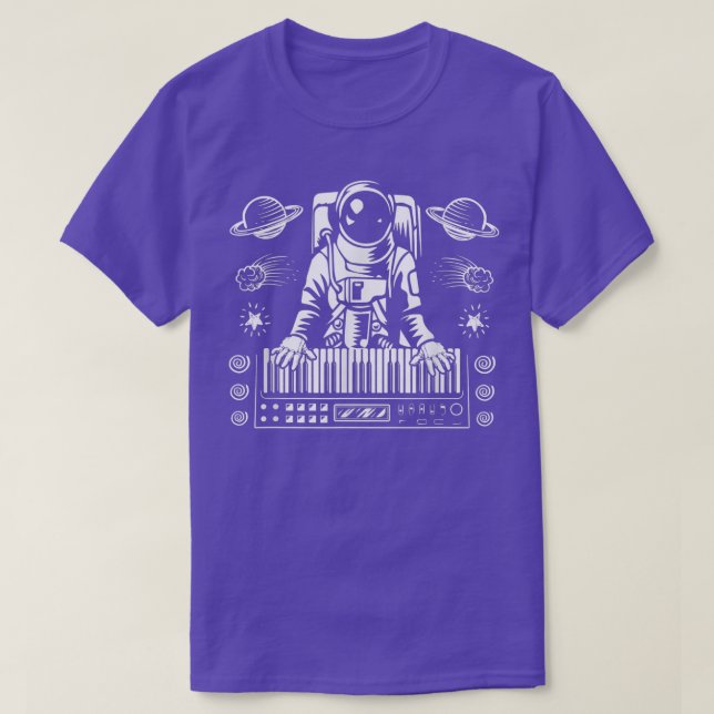 Astronaut spielt analoge Synthesizer-Raumkonzeptio T-Shirt (Design vorne)